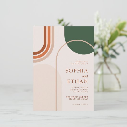 Invitation Boho Arc Abstrait (Debout devant)