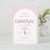 Invitation Boho Arc Arc rose Arc Onederday (Debout devant)
