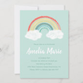 Invitation Boho Arc-en-ciel fête d'anniversaire enfants (Devant)
