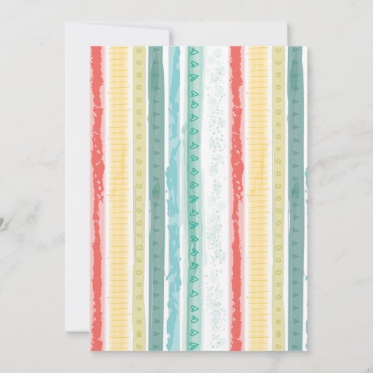 Invitation Boho Arc-en-ciel fête d'anniversaire enfants (Dos)