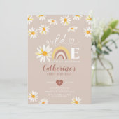 Invitation Boho Arc-en-ciel Fleurs de marguerite sauvage un a (Debout devant)