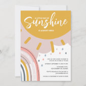 Invitation Boho Arc-en-ciel Petit Rayon de Soleil Baby Shower (Devant)
