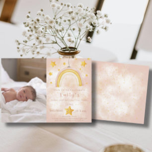 Invitation Boho arc-en-ciel pinceau magique poussière or star