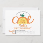 Invitation Boho Arc-en-ciel premier anniversaire, ananas (Devant)