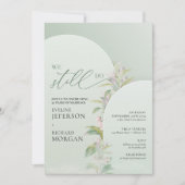 Invitation Boho arc eucalyptus fleurs rousses voeu renouvelle (Devant)