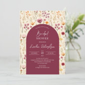 Invitation Boho arch aquarelle profond violet jaune fleur sau (Debout devant)