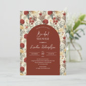 Invitation Boho arch aquarelle terracotta ivoire fleurs sauva (Debout devant)
