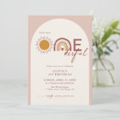 Invitation Boho Arch Arc en arc-en-ciel 1er anniversaire Miss (Debout devant)
