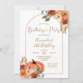 Invitation Boho Arch automne citrouille anniversaire 30 ans f (Devant)