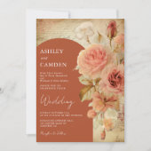 Invitation Boho Arch Automne Terracotta Mariage (Devant)
