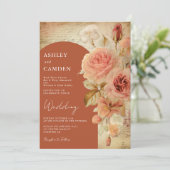 Invitation Boho Arch Automne Terracotta Mariage (Debout devant)