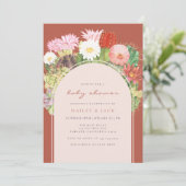 Invitation Boho Arch Cactus Blooming Desert Baby shower (Debout devant)
