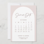 Invitation Boho Arch Calendrier Enregistrer la date Invitatio (Devant)