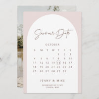 Boho Arch Calendrier Enregistrer la date Invitatio