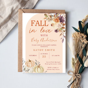 Invitation Boho Arch Chute en amour Baby shower Floral Rustiq