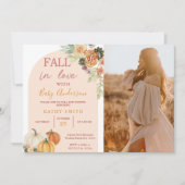 Invitation Boho Arch Chute en amour Baby shower Floral Rustiq (Devant)