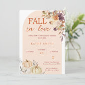 Invitation Boho Arch Chute en amour Fête des mariées Florale  (Debout devant)