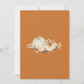 Invitation Boho Arch citrouille brûlé baby shower orange (Dos)