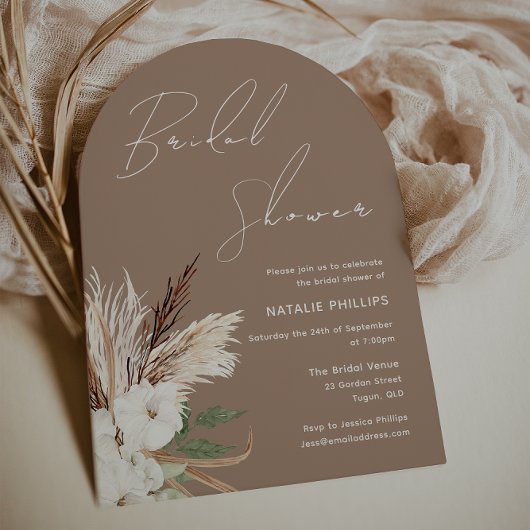 Invitation Boho Arch Fête des mariées florale blanche
