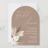 Invitation Boho Arch Fête des mariées florale blanche (Devant)