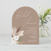 Invitation Boho Arch Fête des mariées florale blanche (Debout devant)