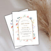 Invitation Boho Arch Fleur sauvage Baby shower à cadre floral