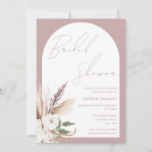Invitation Boho Arch Floral Dusty Rose Fête des mariées Blush (Devant)
