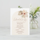 Invitation Boho Arch Floral Pampas Grass Floral Mariage (Debout devant)