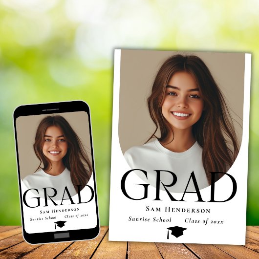 Invitation Boho Arch Graduation College Fund QR Code