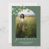 Invitation Boho Arch Ivy Sage Green Graduation (Devant)