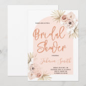 Invitation Boho Arch Moderne Floral Douche nuptiale Invitatio (Devant / Derrière)