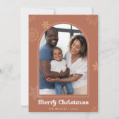 Invitation Boho Arch Noël flocons de neige en terre cuite Pho (Devant)