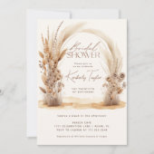 Invitation Boho Arch Pampas Grass Fête des mariées Florale (Devant)