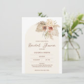 Invitation Boho Arch Pampas Grass Fête des mariées Florale (Debout devant)