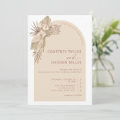 Invitation Boho Arch Pampas Grass Mariage (Debout devant)