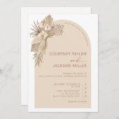 Invitation Boho Arch Pampas Grass Mariage (Devant / Derrière)