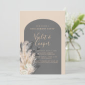 Invitation Boho Arch Pampas Partie d'engagement Floral Grass (Debout devant)