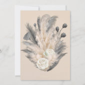 Invitation Boho Arch Pampas Partie d'engagement Floral Grass (Dos)