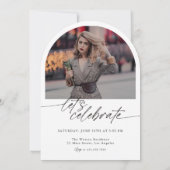 Invitation Boho Arch Photo Moderne Écriture Graduée (Dos)