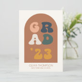 Invitation Boho Arch Retro Graduation personnalisée (Debout devant)