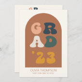 Invitation Boho Arch Retro Graduation personnalisée (Devant / Derrière)