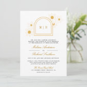 Invitation Boho Arch Retro Yellow Daisy All in One Wedding (Debout devant)