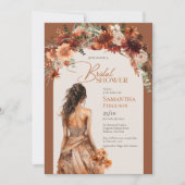Invitation Boho arch terracotta automne fleurie nuptiale douc (Devant)