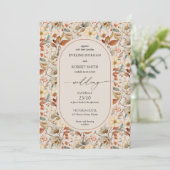 Invitation Boho Arch Terracotta ivoire rouille automne Fleurs (Debout devant)