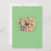 Invitation Boho Arch Végétal Bois Baby shower Animaux (Dos)