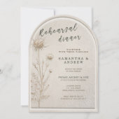 Invitation Boho Arche de Pampas et fleurs séchées Dîner de ré (Devant)