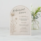 Invitation Boho Arche de Pampas et fleurs séchées Dîner de ré (Debout devant)