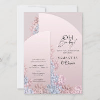 Boho arqué cadre poudre hyacinthes roses oh bébé