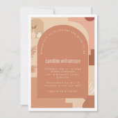 Invitation Boho Art Floral Moderne Fête des mariées en terre  (Devant)