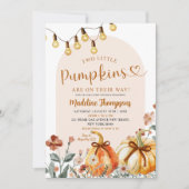 Invitation Boho automnal Deux Petits Citrouilles Baby Shower (Devant)